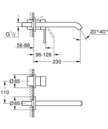 Grohe Essence New İki Delikli Duvardan Lavabo Bataryası - 19967DL1