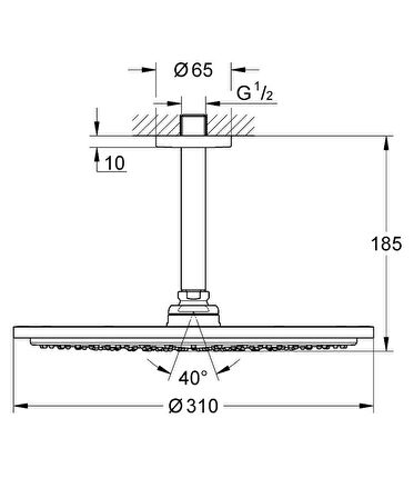 Grohe Rainshower Cosmopolitan Tepe Duşu 30 cm - 26067GL0