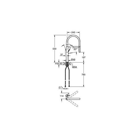 Grohe Essence New Tek Kumandalı Eviye Bataryası Yeşil - 124978