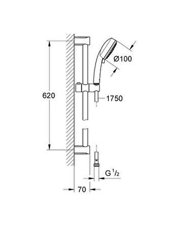 Grohe Tempesta Duş Seti 3 Fonksiyonlu El Duşlu Krom 27579002