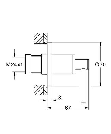 Grohe Atrio Ankastre Stop Valf Krom - 19088003