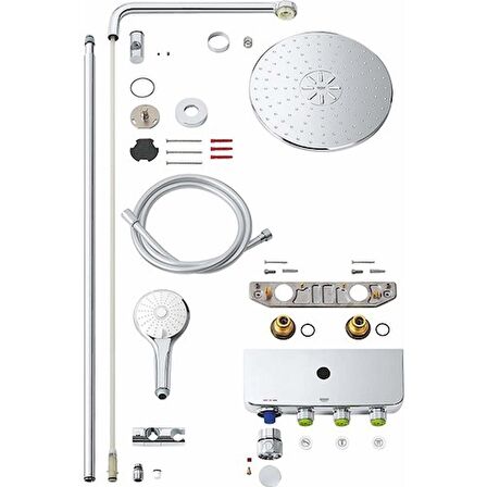 Grohe Euphoria SmartControl System 310 Duo Duvara Monte Termostatik Bataryalı Duş Sistemi - 26507000