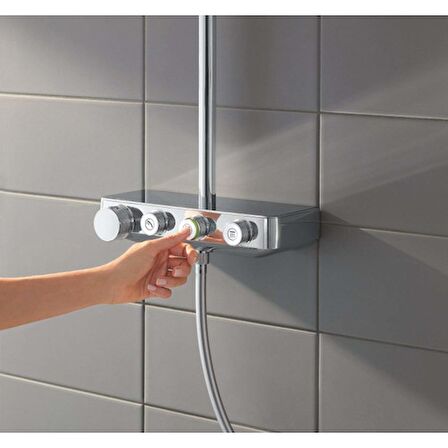 Grohe Euphoria SmartControl System 310 Duo Duvara Monte Termostatik Bataryalı Duş Sistemi - 26507000