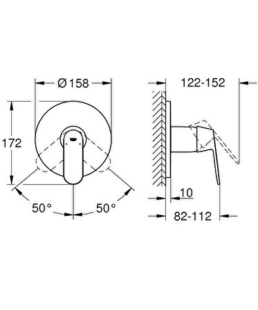 Grohe Eurosmart Cosmo 24044000 Gümüş Banyo Bataryası