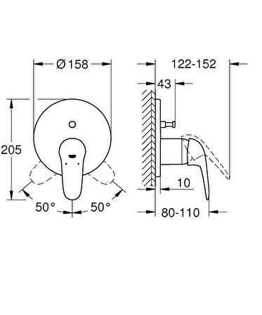 Grohe Eurostyle 24047003 Gümüş Banyo Bataryası