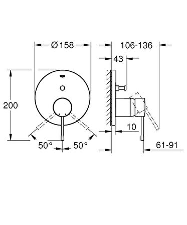 Grohe Essence Br.W.Suns 24058DL1 Bakır Banyo Bataryası