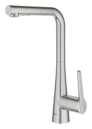 Grohe Eviye Bataryası Spiralli 2 Fonk. Zedra Super Steel-32294DC2