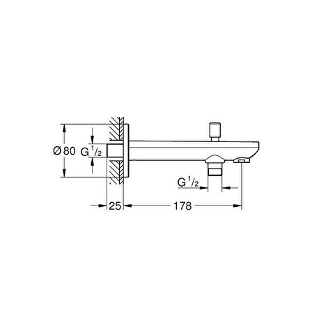 Grohe Baucontemporary Yön Değiştiricili Çıkış Ucu - 13390000