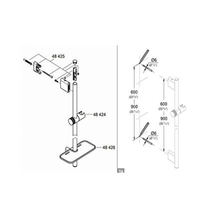 Grohe RAİNSHOWER SMARTACTİVE 130 SÜRGÜLÜ DUŞ SETİ 3 AKIŞLI - 26548000