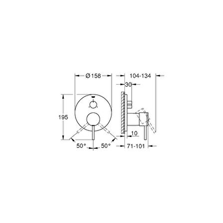 Grohe Atrio 24096003 Gümüş Banyo Bataryası