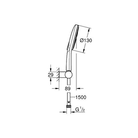 Grohe Rainshower Smartactive 130 Duşu Seti 3 Akışlı - 26580000