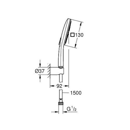 Grohe RAİNSHOWER SMARTACTİVE 130 CUBE DUŞU SETİ 3 AKIŞLI - 26589000