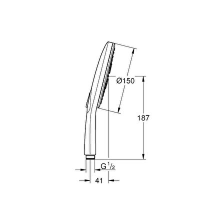 Grohe Rainshower Smartactive 150 El Duşu 3 Akışlı - 26590000