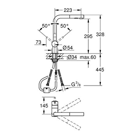 Grohe Minta Tek Kumandalı Eviye Bataryası - 30274A00