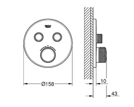 Grohe Grohtherm Smartcontrol 29119DL0 Altın Banyo Bataryası