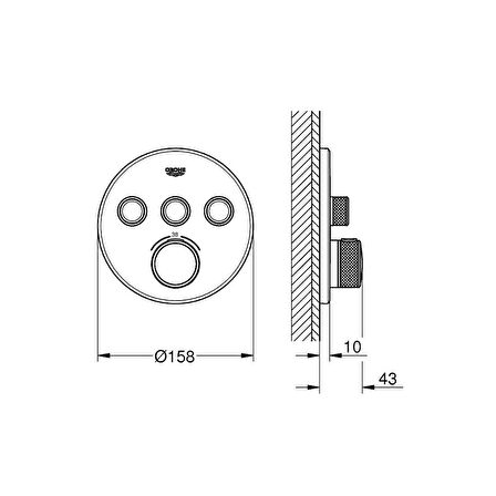 Grohe Grohtherm Smartcontrol 29121DL0 Rose Gold Banyo Bataryası