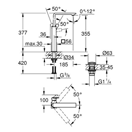 Grohe Allure Tek Kumandalı Lavabo Bataryası
Xl - Boyut - 23403GN1