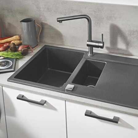 Grohe K500 Kuvars Kompozit Eviye 60 -C 100/50, Granit Gri Rengi - 31646AT0