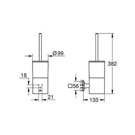 Grohe Allure Tuvalet Fırçası Seti - 40340001