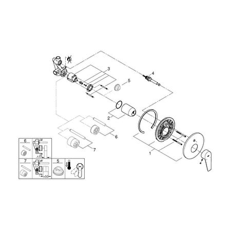 Grohe Bauedge 29079001 Gümüş Banyo Bataryası