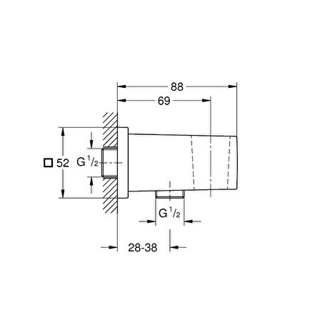 Grohe Euphoria Cube Askılı Duş Çıkış Dirseği - 26370Dl0