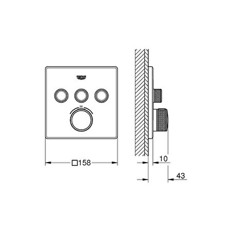 Grohe Grohtherm Smartcontrol 29126AL0 Antrasit Banyo Bataryası