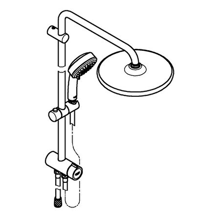 Tempesta Cosmopolitan System 250 Duvar Bağlantılı, Divertörlü Duş Sistemi - 26675000