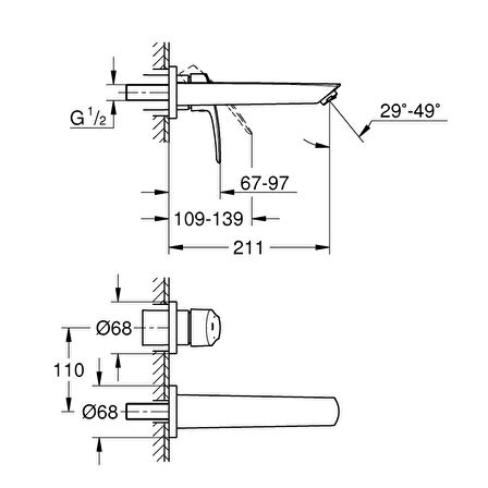 Grohe Eurosmart İki Delikli Lavabo Bataryası
M - Boyut - 29338003