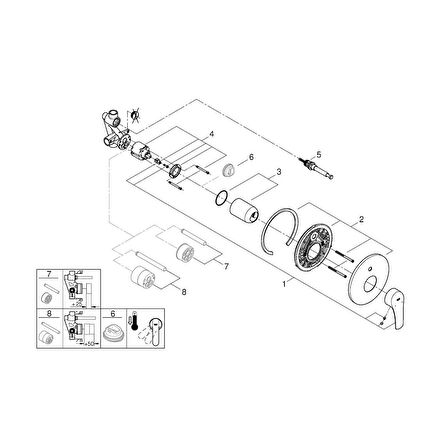 Grohe Grohe Eurosmart 33305003 Gümüş Banyo Bataryası