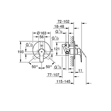 Grohe Grohe Eurosmart 33305003 Gümüş Banyo Bataryası