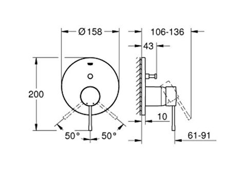 Grohe Essence 24167DA1 Bakır Banyo Bataryası