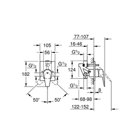 Grohe Bauedge 29353001 Gümüş Banyo Bataryası