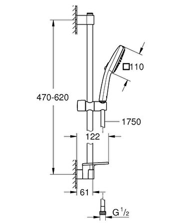 Grohe Tempesta Cube 110 Duş Seti 2 Akışlı (Yağmur, Jet,) - 26907003