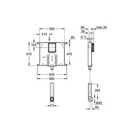 Grohe Wc 80 Mm İçin Gömme Rezervuar - 38863000