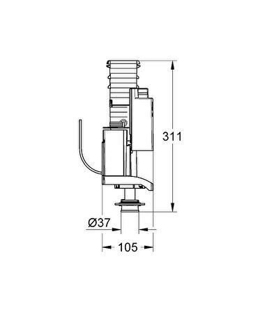 Grohe Gömme Rezervuar İç Takımı Pnömatik Boşaltma Grubu - 42320000