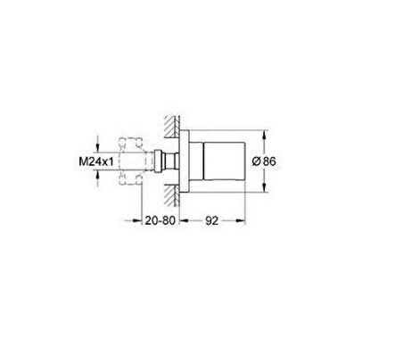 Grohe Grohtherm 3000 Cosmopolitan Ankastre Stop Valf - 19470000