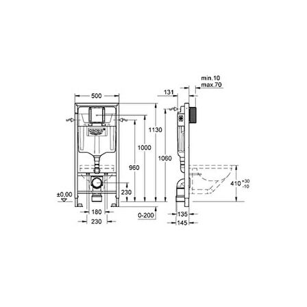 Grohe Rapid SL Gömme Rezervuar Pnömatik Alçıpan Tipi 13 cm - 38528001