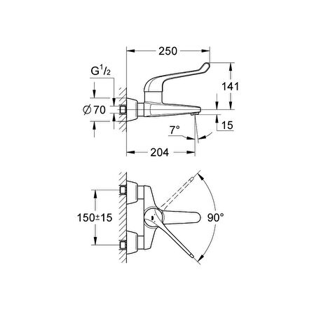 Grohe Euroeco Special Sequential Tek Kumandalı Lavabo Bataryası - 32795000