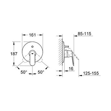 Grohe Eurosmart Cosmopolitan 19382000 Gümüş Banyo Bataryası