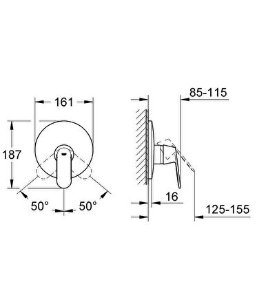 Grohe Eurocosmo Ankastre Duş Bataryası - 19383000