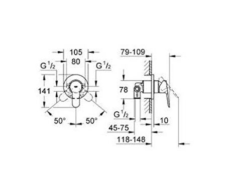 Grohe BauEdge Ankastre Duş Bataryası - 29040000