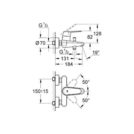 Grohe Grohe Eurodisc Cosmopolitan 33390002 Gümüş Banyo Bataryası