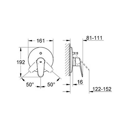 Grohe Eurodisc 19548002 Gümüş Banyo Bataryası