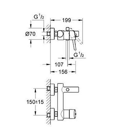 Grohe Concetto 32211001 Gümüş Banyo Bataryası