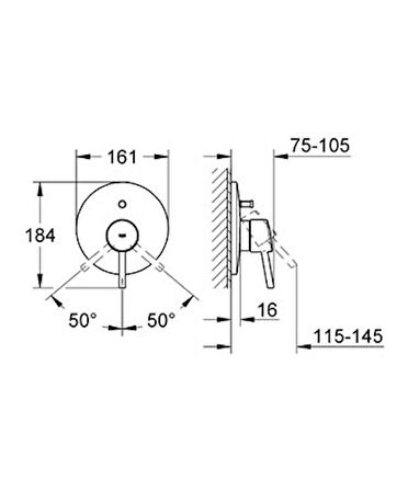 Grohe Concetto 19346001 Gümüş Banyo Bataryası