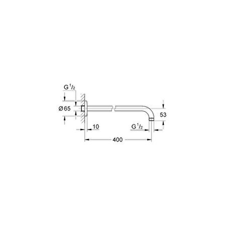 Grohe BauContemporay Tepe Duşu Dirseği 400 mm - 27851000