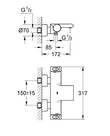 Grohe Grohtherm 2000 NEW Termostatik Banyo Bataryası - 34174001
