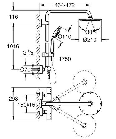 Grohe 27964000 Gümüş Banyo Bataryası Seti