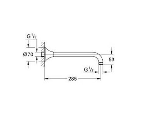 Grohe Rainshower® Grandera™ Tepe Duşu Dirseği 285 mm - 27986000