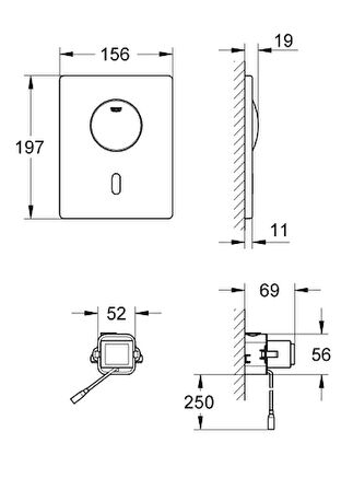 Grohe Gömme Rezervuar  Fotoselli Kumanda Paneli Krom - 37419000
